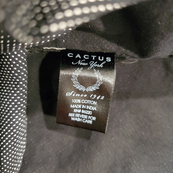 Cactus Slim Fit Micro Dot Print Long sleeve Button Down Shirt - Picture 9 of 9